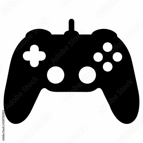 Game Controller silhouette isolated on white background