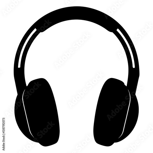 Wallpaper Mural Headphone silhouette isolated on white background Torontodigital.ca