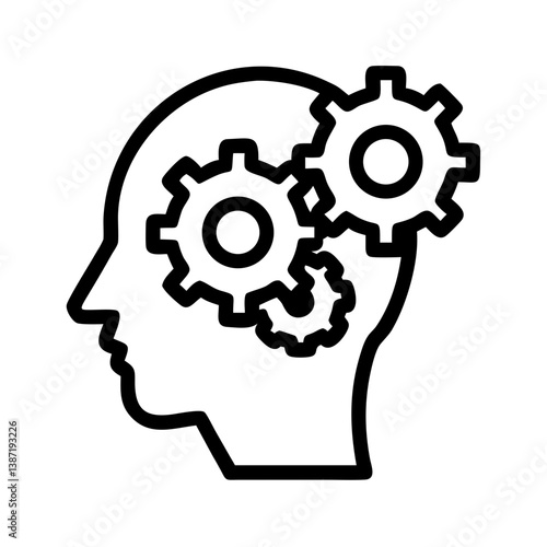 Wallpaper Mural Head with Gear Representing Thinking or Technical Process Icon Design Torontodigital.ca