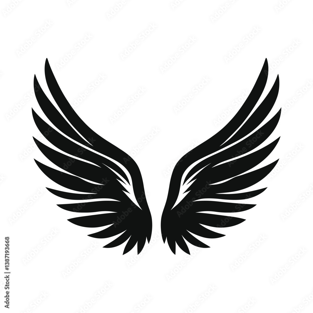Fototapeta premium Black Wings Symbolizing Freedom and Protection with Angelic Associations