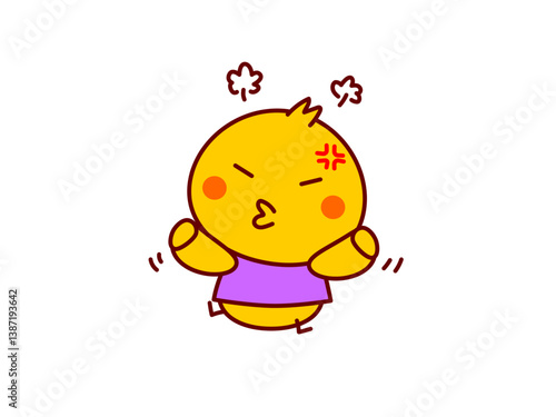 怒っているひよこ