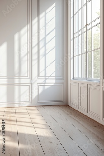 Bright and Airy Indoor Space With Large Windows and Wooden Flooring in a Modern Design