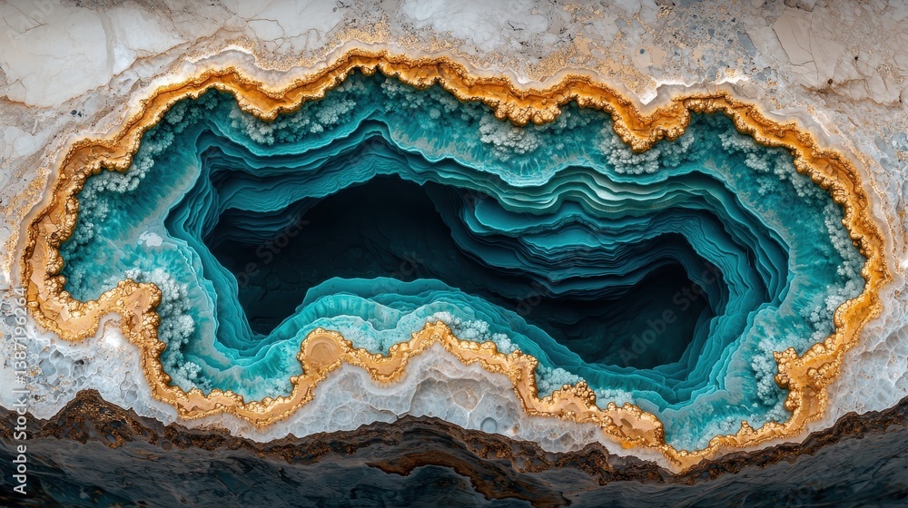 A vibrant, digital artwork, 3D rendered to stunning realism, showcases a mesmerizing whirlpool of teal and gold, swirling in a liquid texture like turbulent waves against a marble backdrop, A vibrant, digital artwork, 3D rendered to stunning realism, showcases a mesmerizing whirlpool of teal and gold, swirling in a liquid texture like turbulent waves against a marble backdrop,