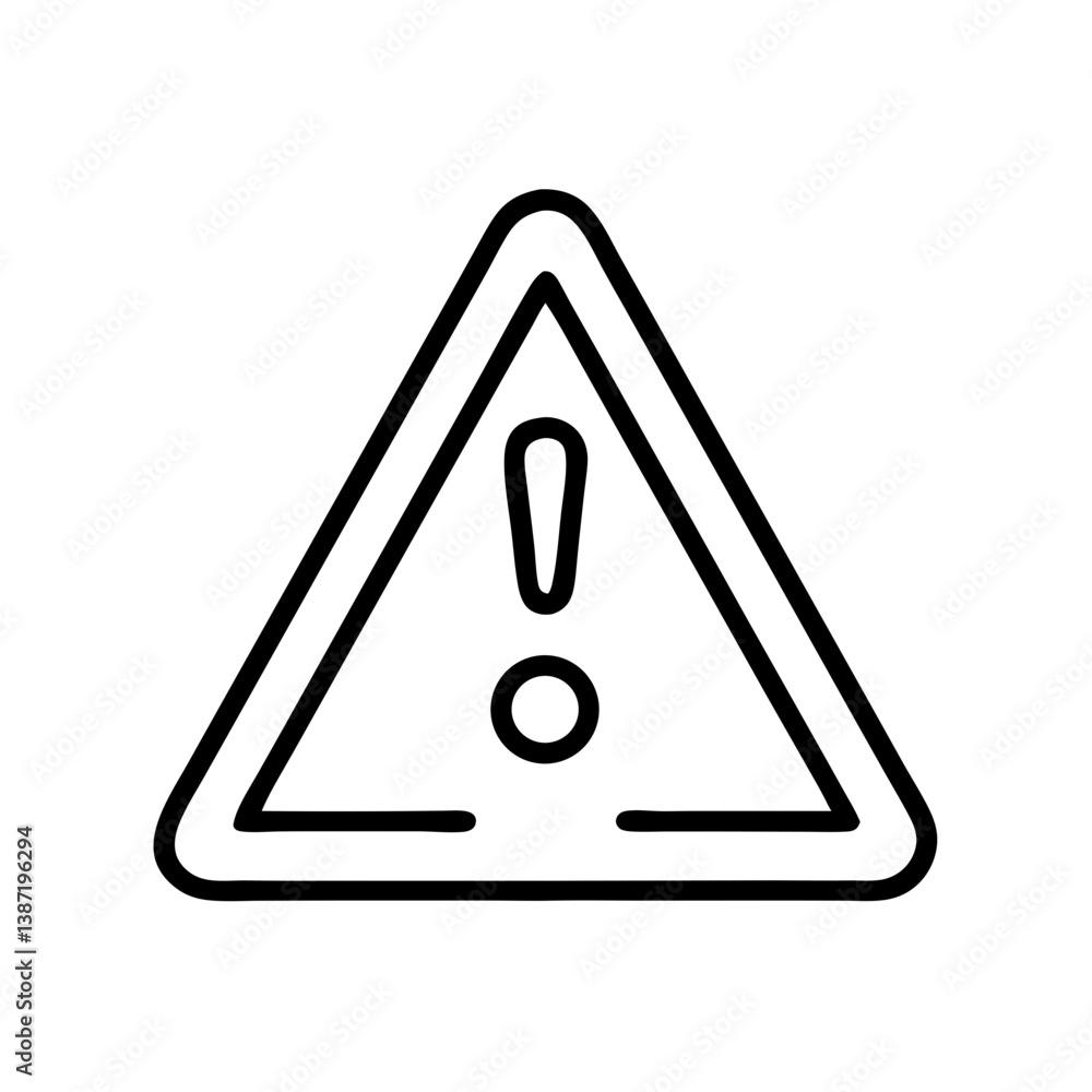 Warning Icon in Minimalist Style on Transparent Background Warning Icon in Minimalist Style on Transparent Background