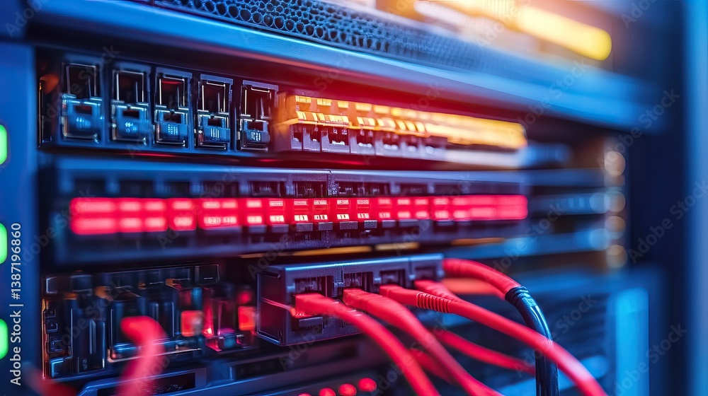 Naklejka premium Server Rack Network Cables Data Center (2)