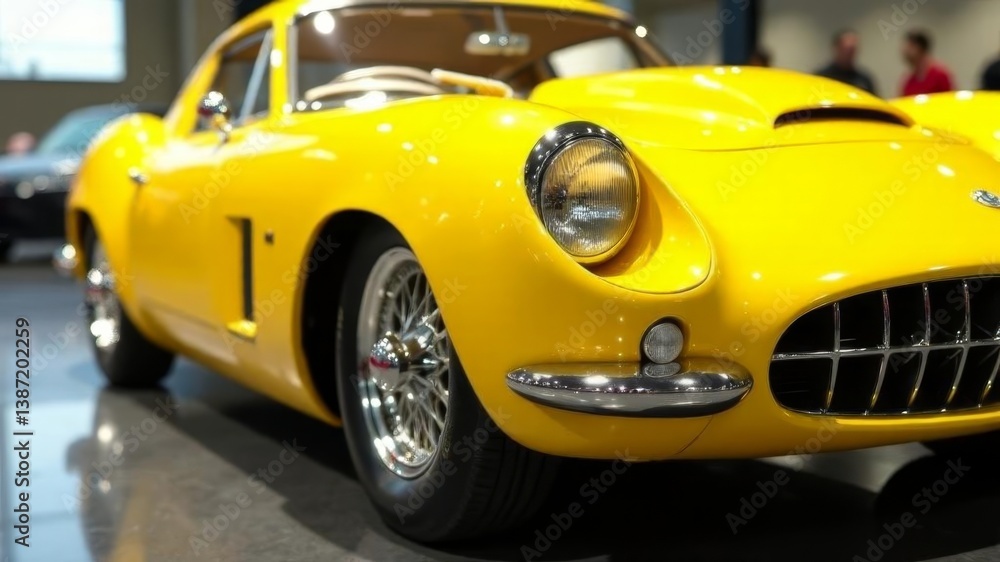 particle view of yellow brand new luxury car particle view of yellow brand new luxury car