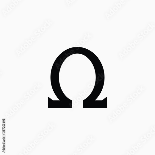 Greek alphabet, Omega vector icon vector template