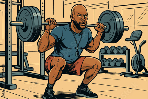 Personal Trainers Demonstrating Proper Strength Training Techniques in Gym