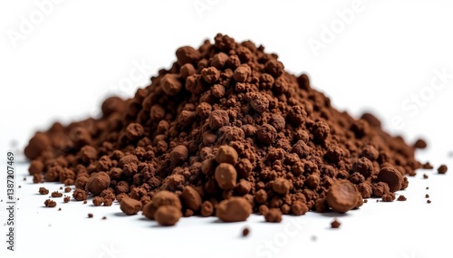 Wallpaper Mural Close-up of a mound of rich soil dirt on a white background, mound, dirt, earth Torontodigital.ca