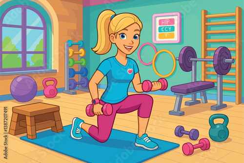 Personal Trainers Demonstrating Proper Strength Training Techniques in Gym