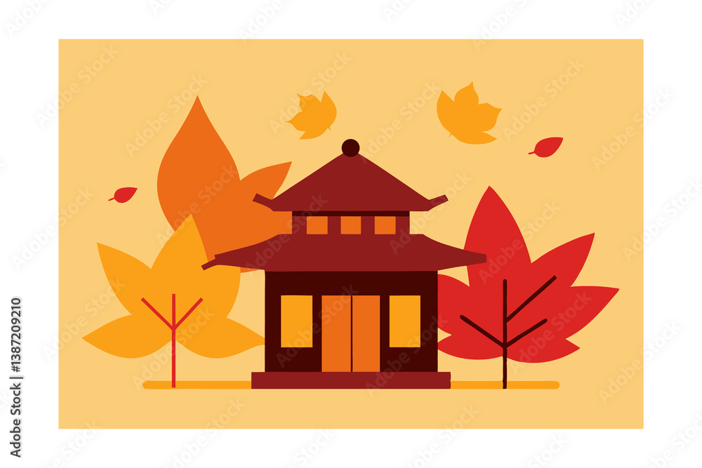 Fototapeta premium vector illustration of an autumn maple leaf