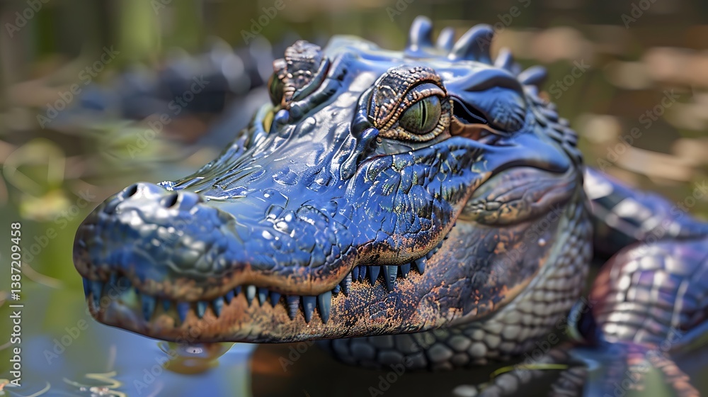 Fototapeta premium 3D model of a multi-colored alligator