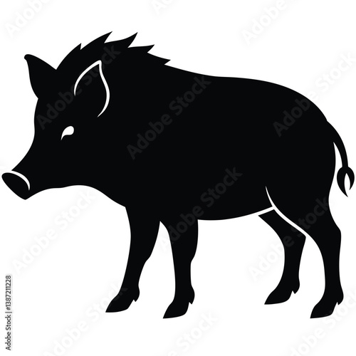 Wallpaper Mural Pig vector silhouette Single collection  Torontodigital.ca