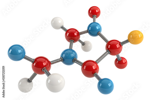 3d model of molecule isolated on white, on white background png
