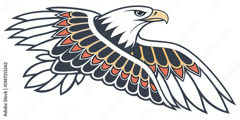 Obraz premium Vector Eagle Illustration with Bold Wings and Dynamic Design for Creative Projects