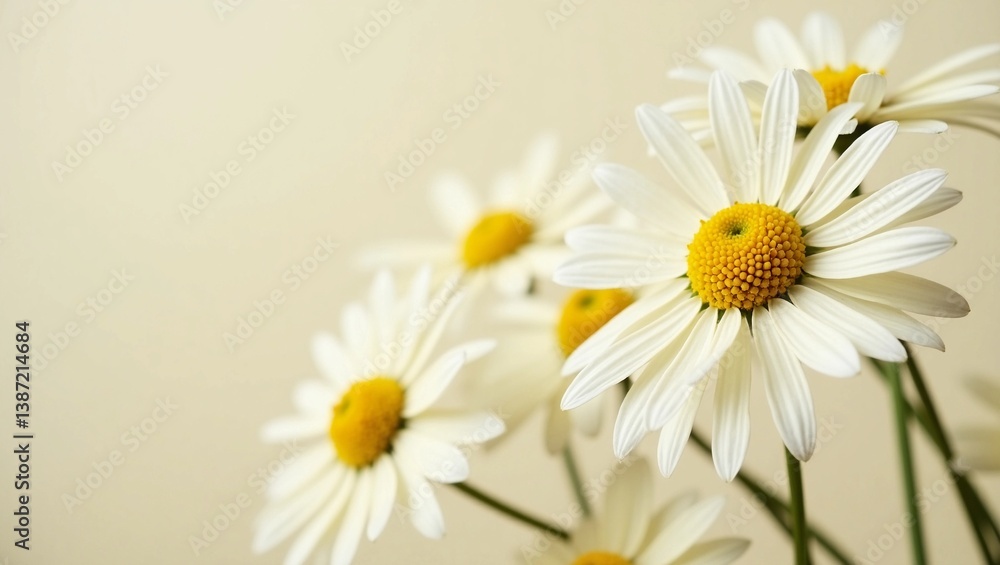 Fototapeta premium Chamomile flowers. Natural chamomiles for cosmetics, personal care or tea. White chamomiles.