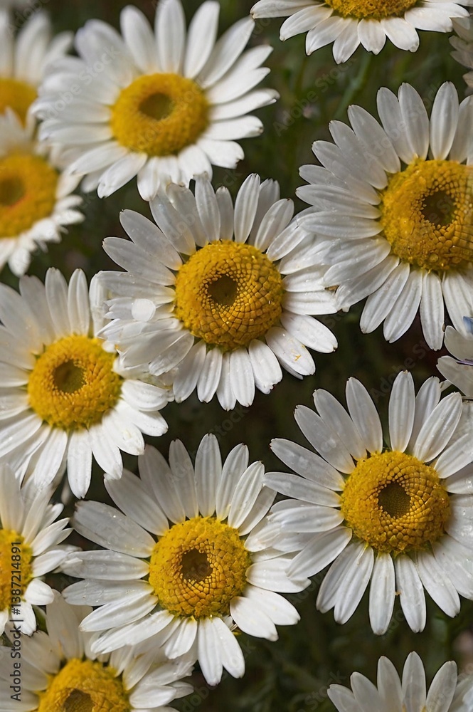 Fototapeta premium Chamomile flowers. Natural chamomiles for cosmetics, personal care or tea. White chamomiles.