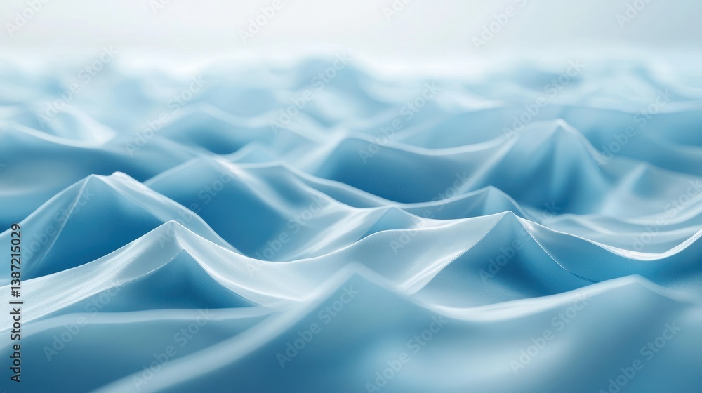 Obraz premium Abstract blue waves, smooth texture, digital design, graphic