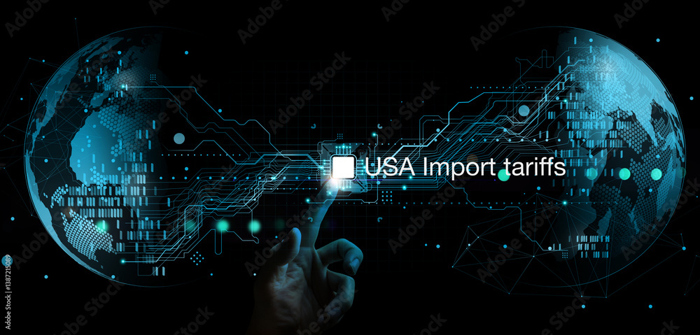 Global Technology Concept of USA Import Tariffs