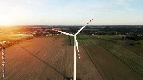 Obraz na płótnie Zero emissions wind turbines in Europe w salonie