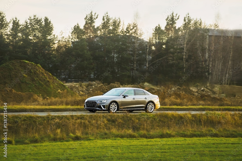 Premium executive car driving smoothly