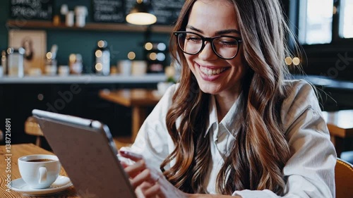 The Woman Using Tablet