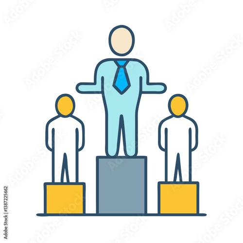 Leader Standing on Podium Icon Design