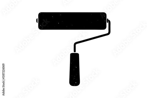 Paint roller silhouette for home improvement and decoration.