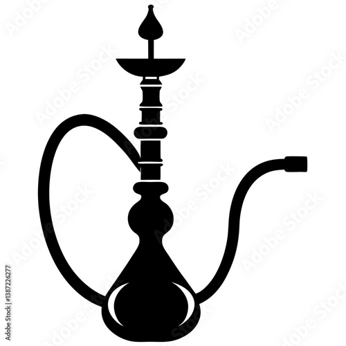 silhouette of a traditional hookah smoking device