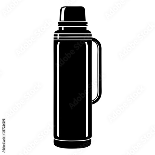 Isolated silhouette of a thermos flask for hot drinks