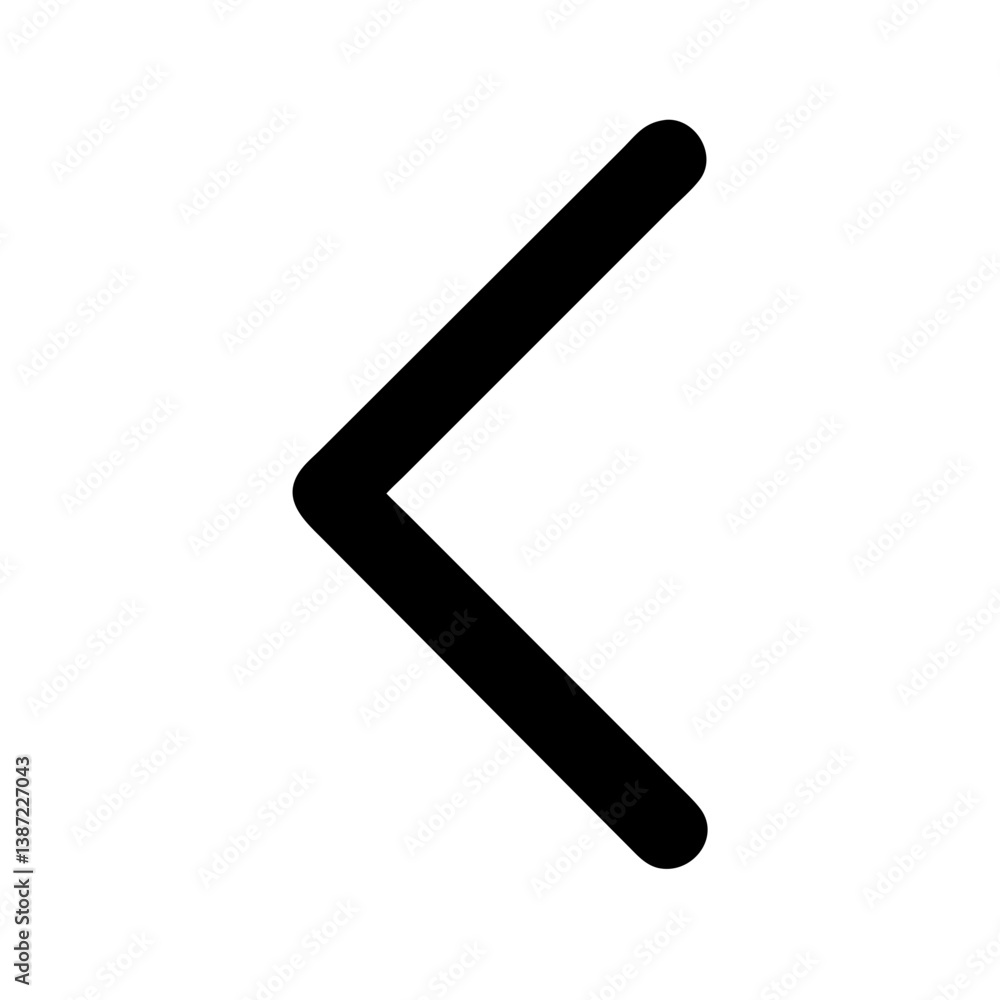 Left Chevron Representing Back or Previous Icon Design Left Chevron Representing Back or Previous Icon Design