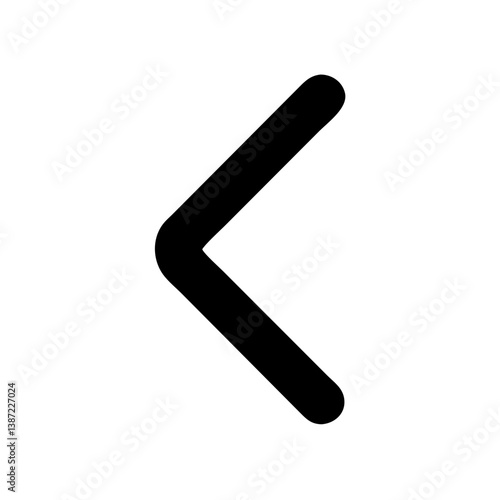 Left Chevron Representing Back or Previous Icon Design