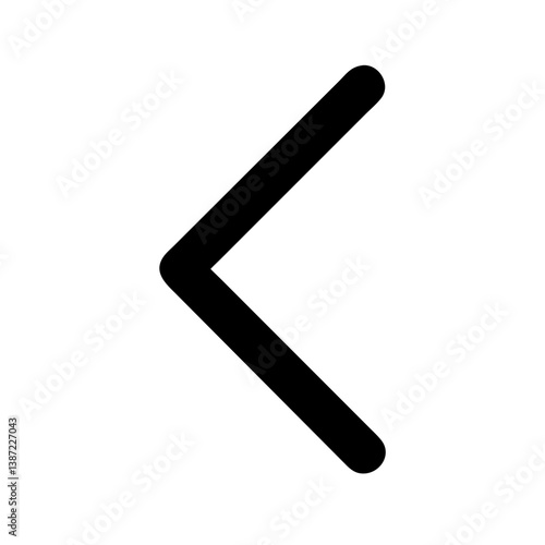 Left Chevron Representing Back or Previous Icon Design