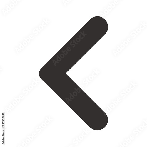 Left Chevron Representing Back or Previous Icon Design