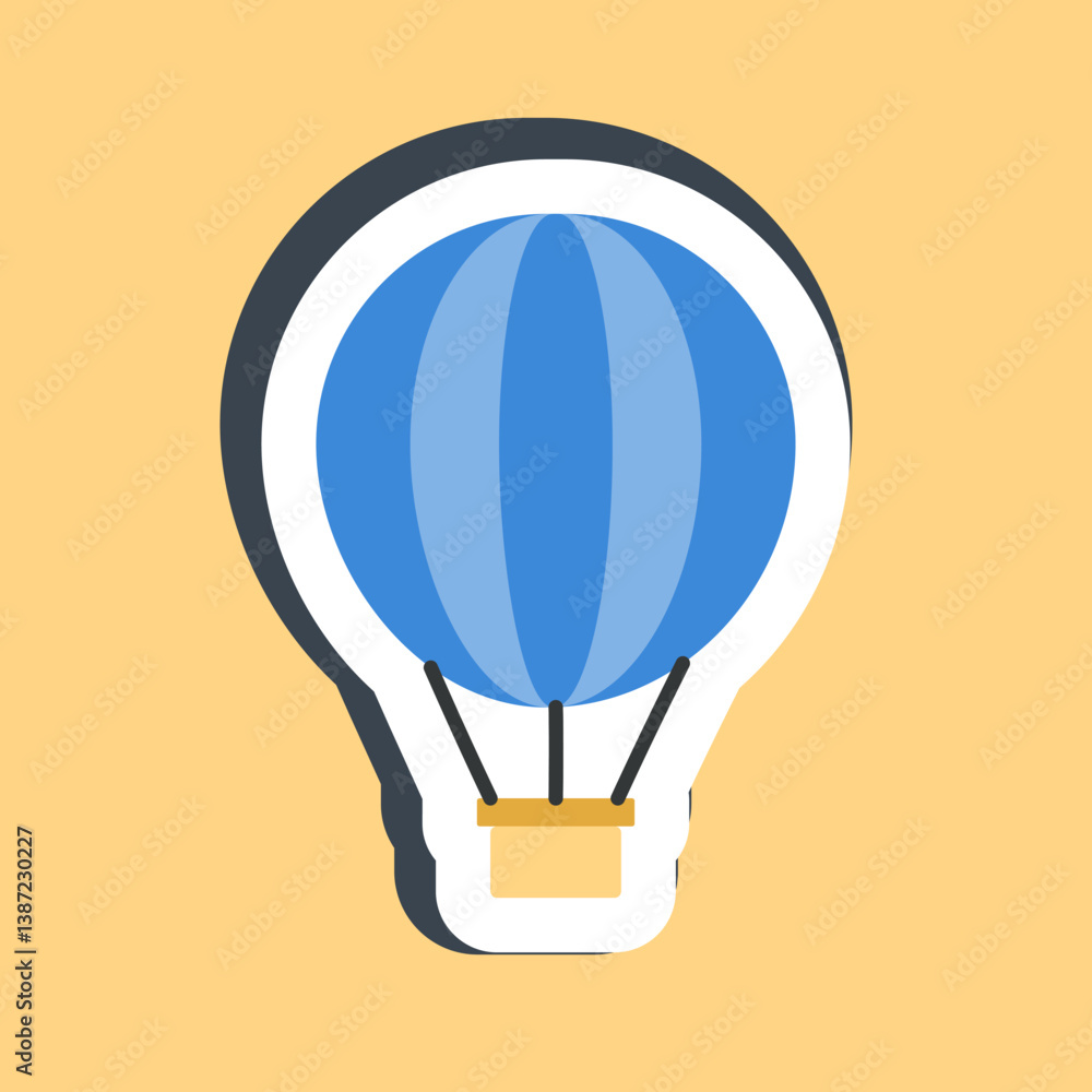 Obraz premium Sticker hot air ballon. Transportation elements. Good for prints, posters, logo, sign, advertisement, etc.