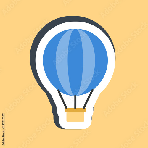Sticker hot air ballon. Transportation elements. Good for prints, posters, logo, sign, advertisement, etc.