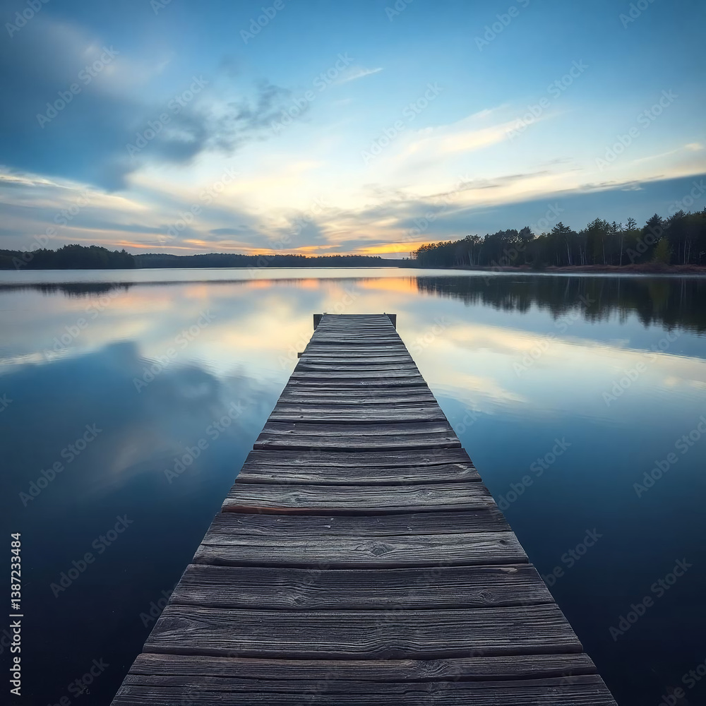 Naklejka premium pier at sunset