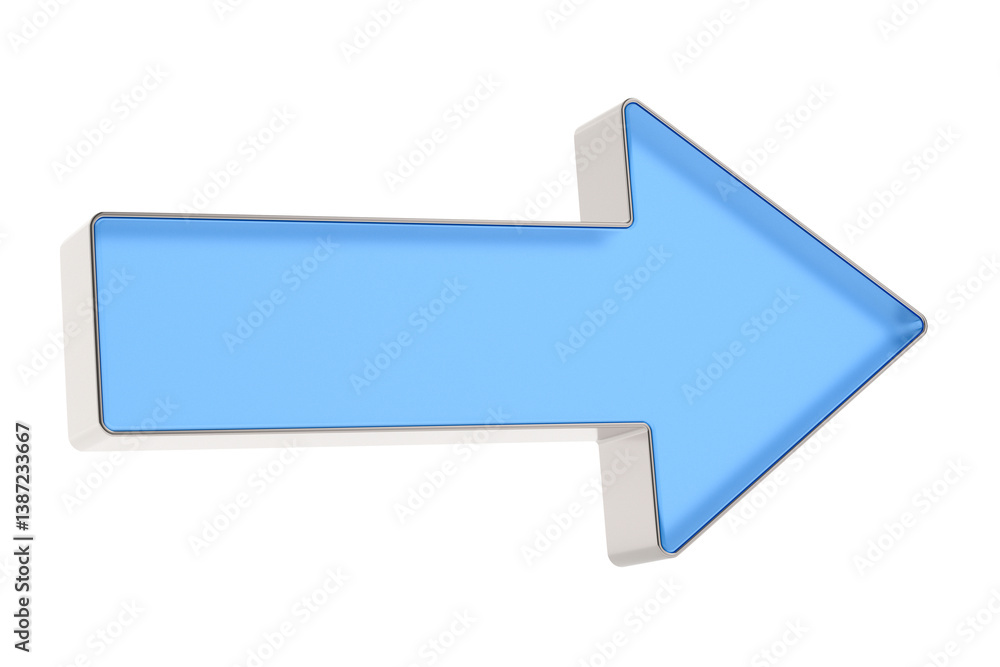 Glass arrow on white background. Isolated 3D illustration Glass arrow on white background. Isolated 3D illustration