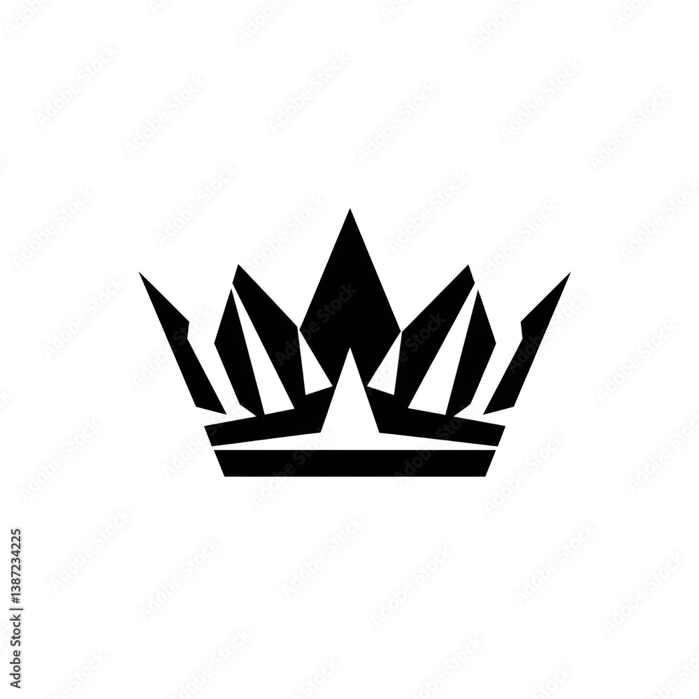 Fototapeta premium Stylized black crown representing royalty and power