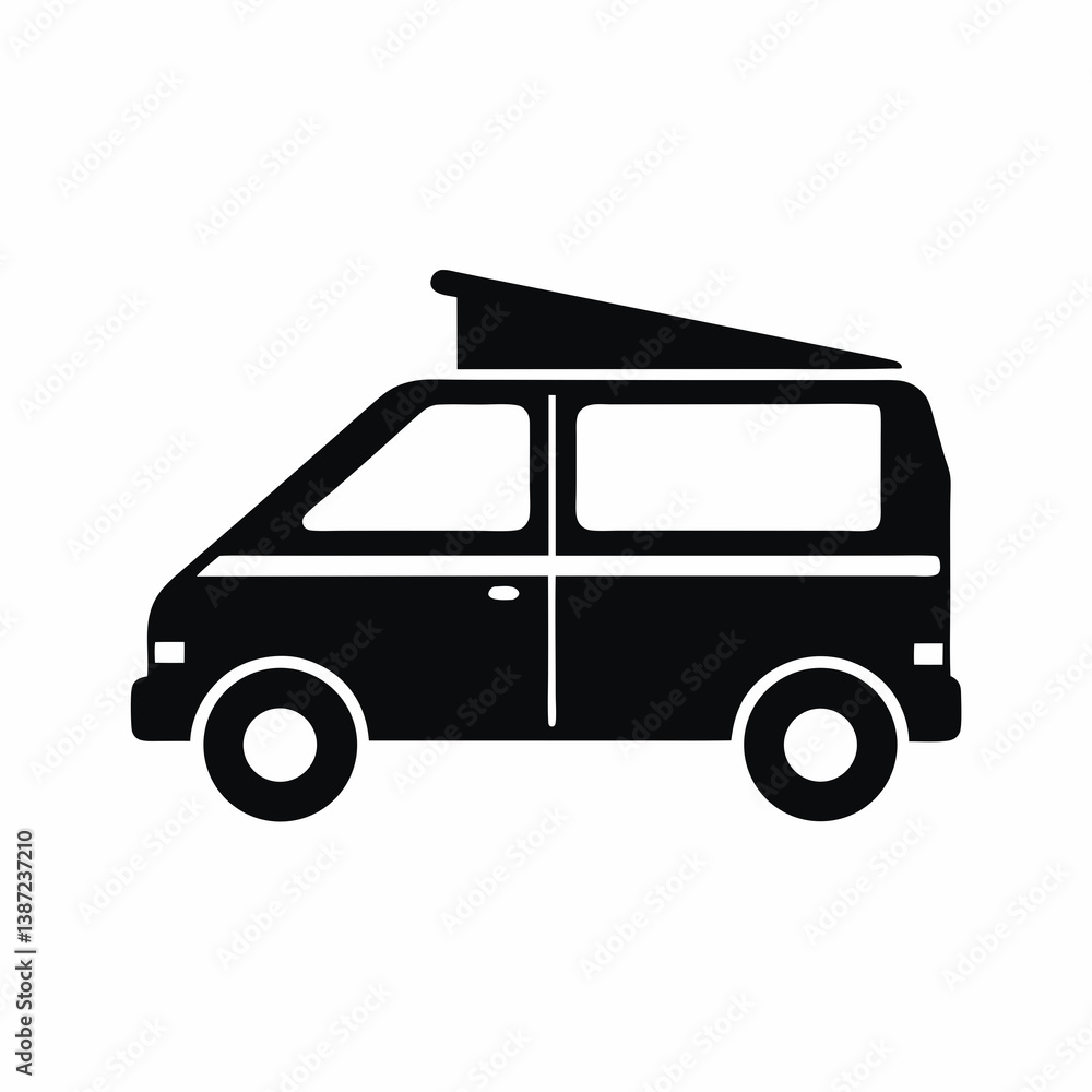 Hiroof van icon silhouette vector illustration Hiroof van icon silhouette vector illustration