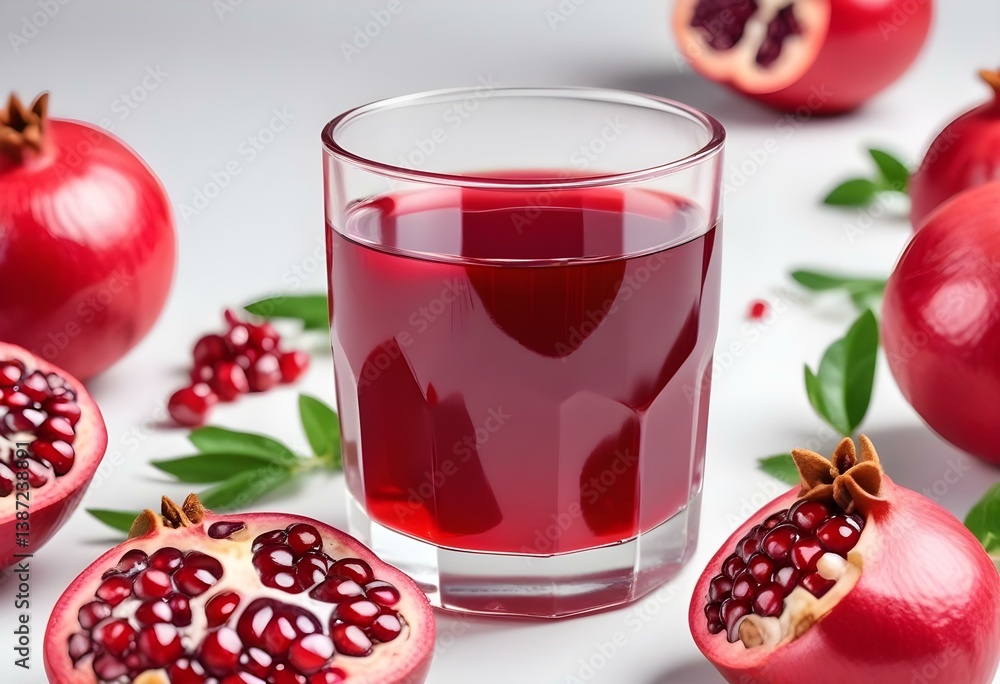 glass of pomegranate juice isolated on a white background glass of pomegranate juice isolated on a white background