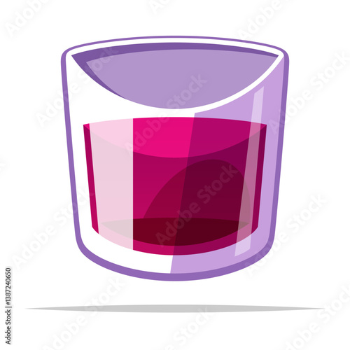 Medicine in dosage cup vector isolated illustration