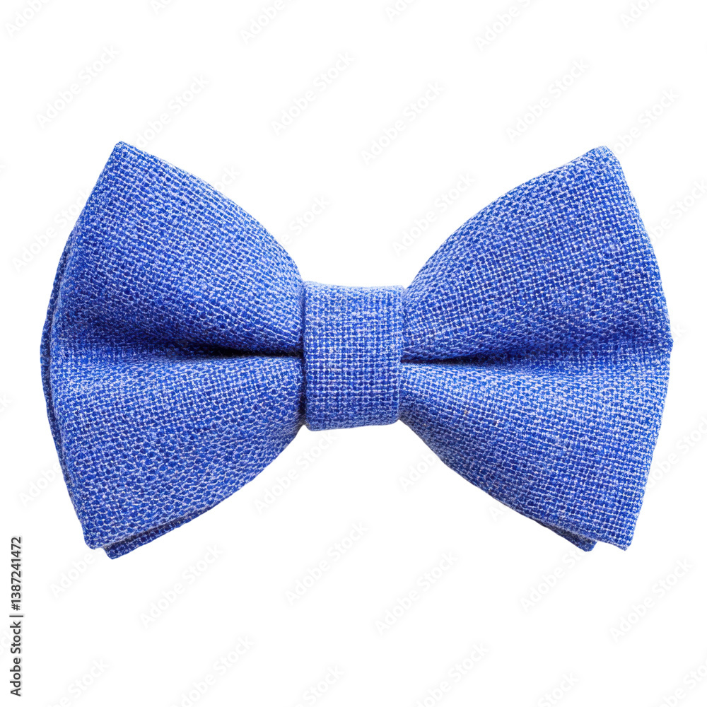 Blue bow tie on a transparent background. Fashion accessory for formal wear. Blue bow tie on a transparent background. Fashion accessory for formal wear.