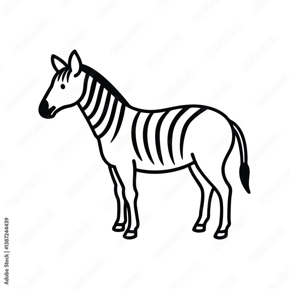 zebra line art illustration on white background zebra line art illustration on white background