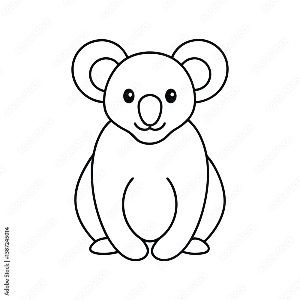 koala line art illustration on white background koala line art illustration on white background