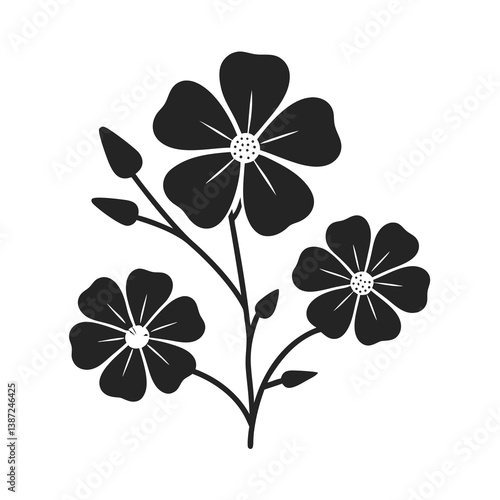 Blue Flax Flower icon silhouette vector illustration