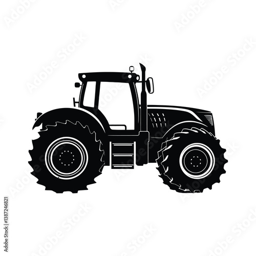 Tractor minimalist silhouette design vector art