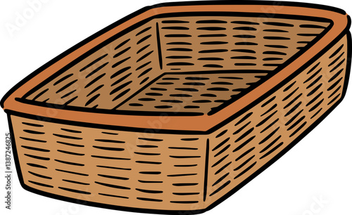Illustration of wicker basket
