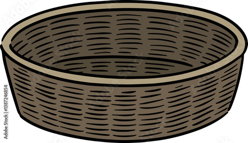 Illustration of wicker basket
