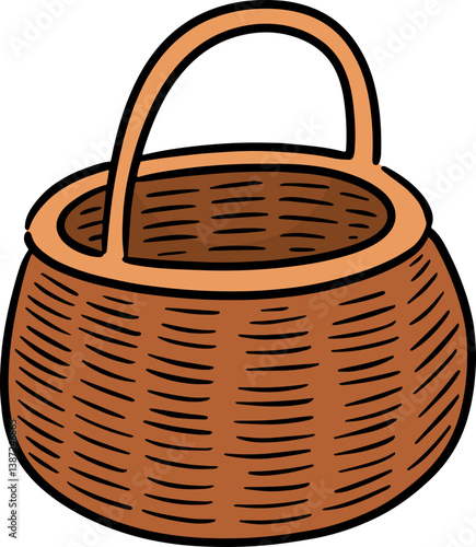 Illustration of wicker basket
